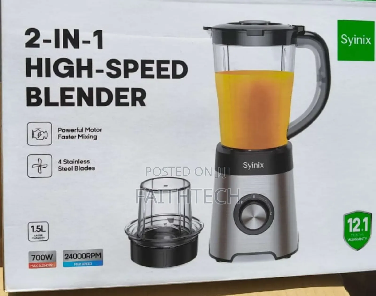 Syinix 2in1blender With Safety Lock Switch.