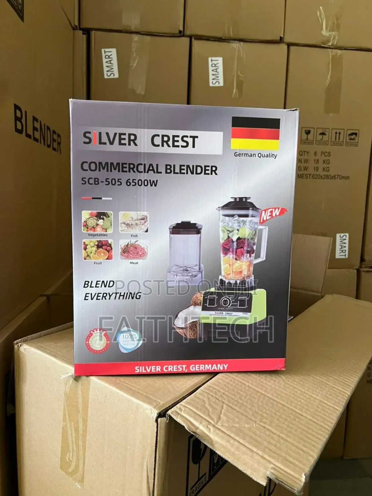 6500 Watts 2in1 Silvercrest Heavy Duty Commercial  Blender