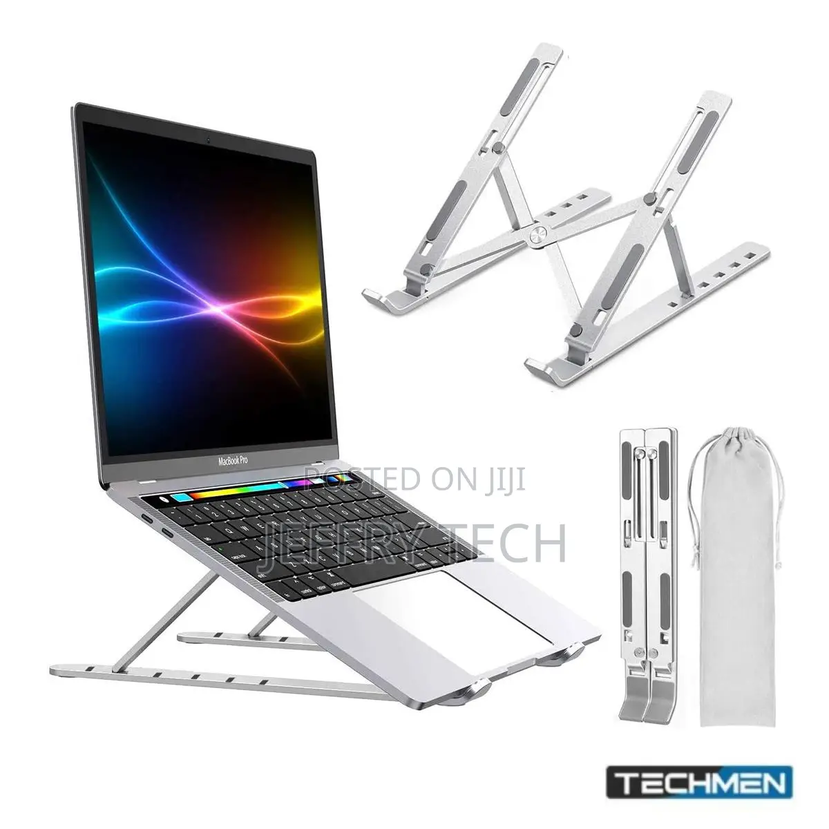 Portable Aluminum Folding Adjustable Laptop Stand Silver