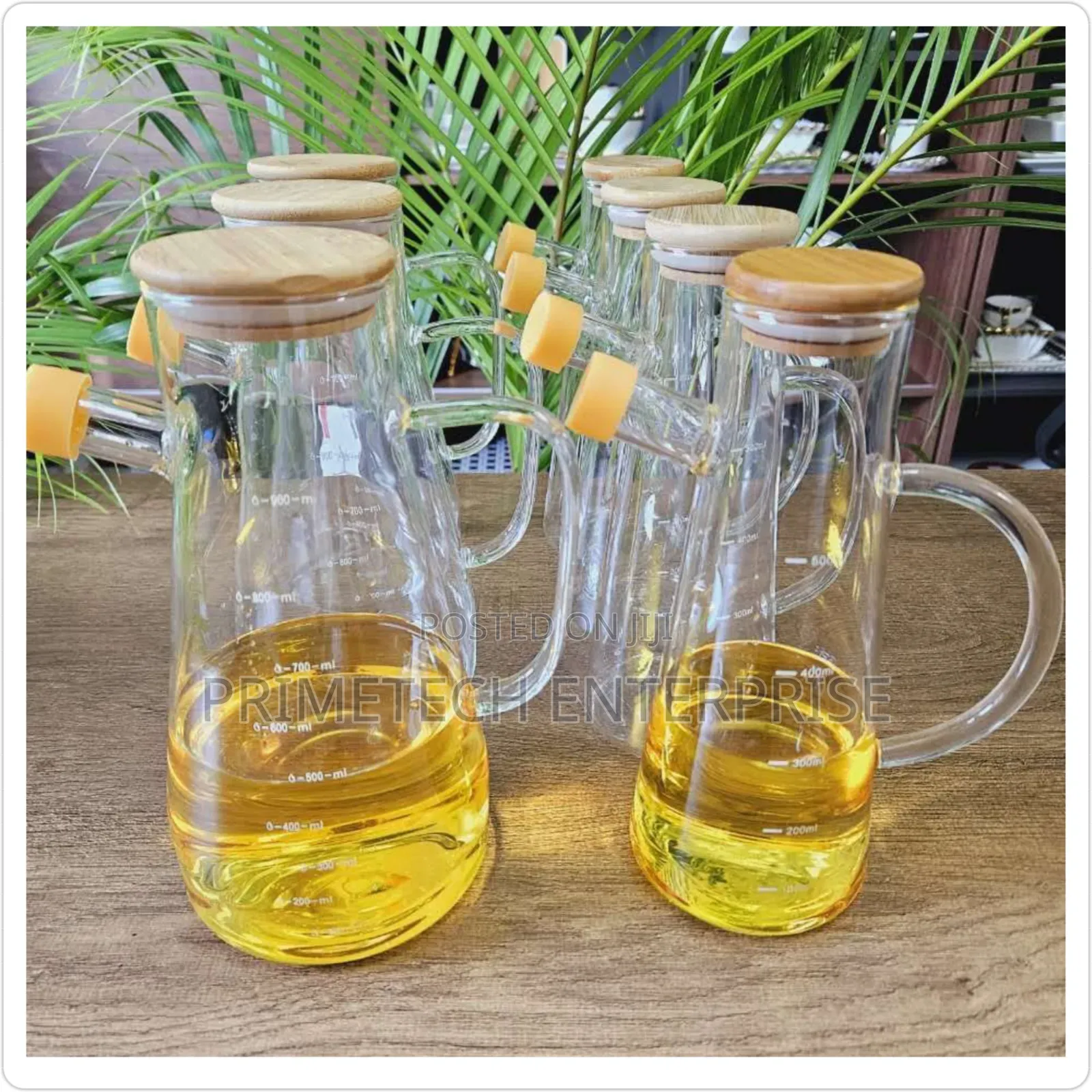 Oil Bottles With Bamboo Lid