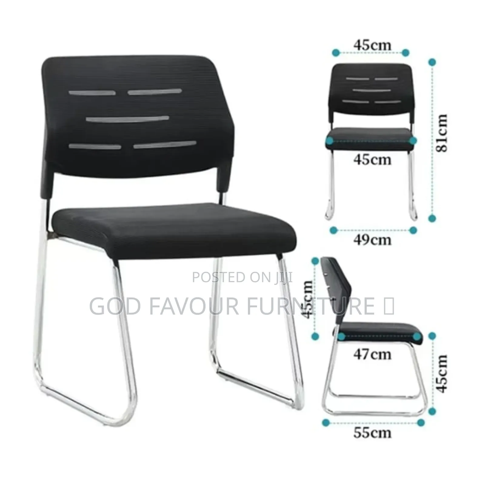 Modern Black Office Chair/Waiting Chair Hbcx4