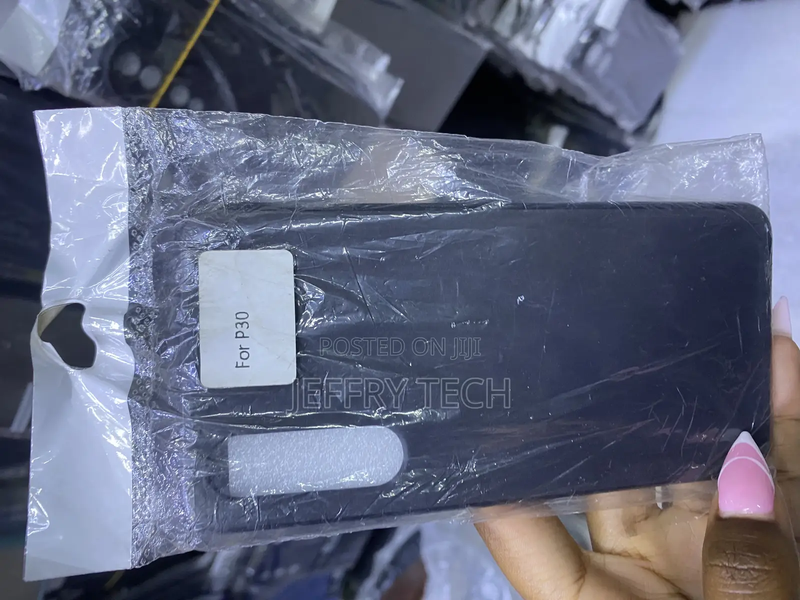 Leton Huawei P30 Soft Silicone Case Cover - Black