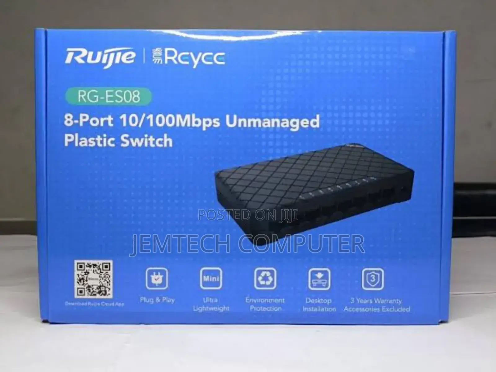 Ruijie Rg-Es08 Plastic Case Unmanaged Desktop Switch