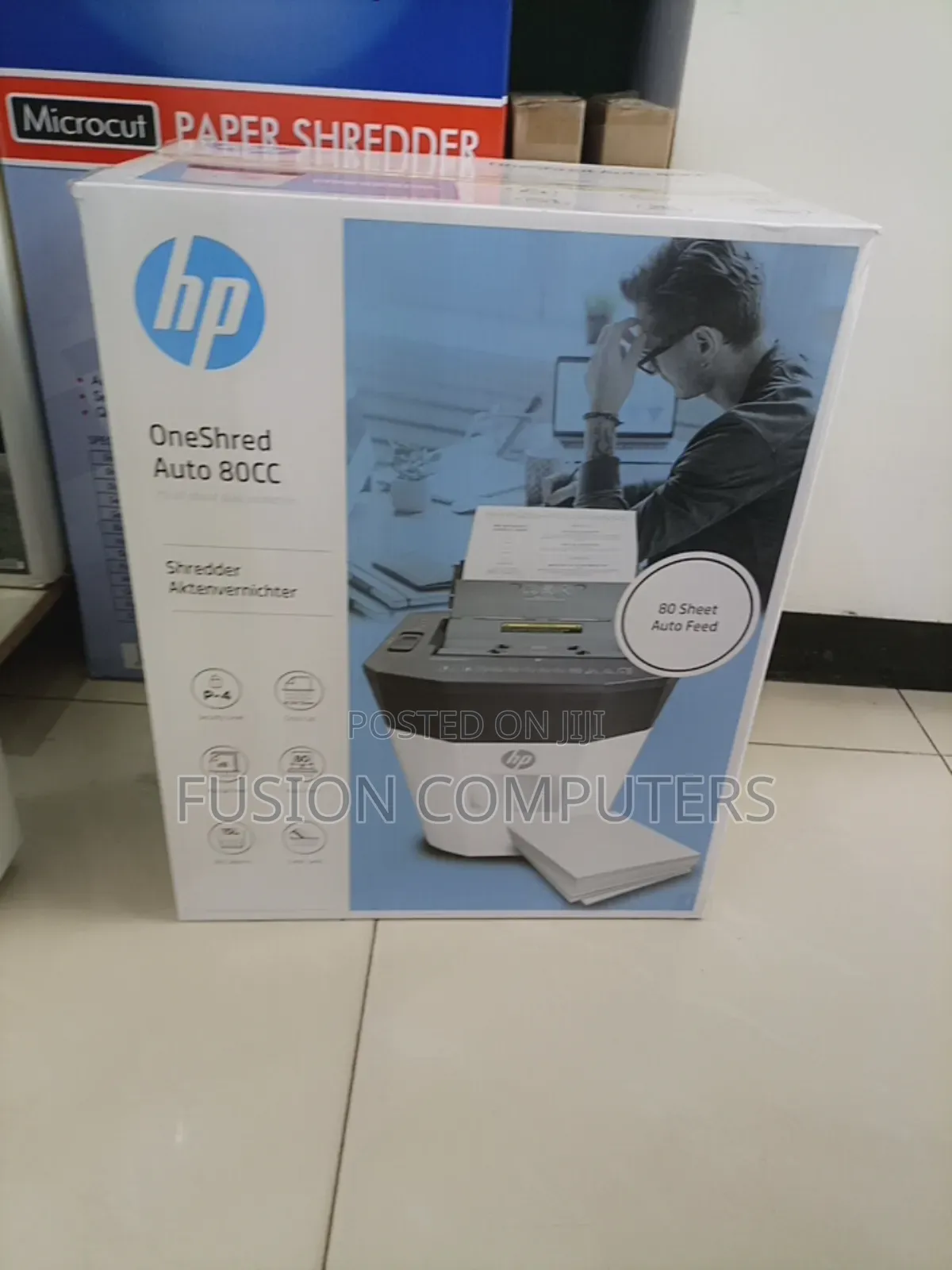 HP Oneshred Auto 80cc White-Grey Shredder