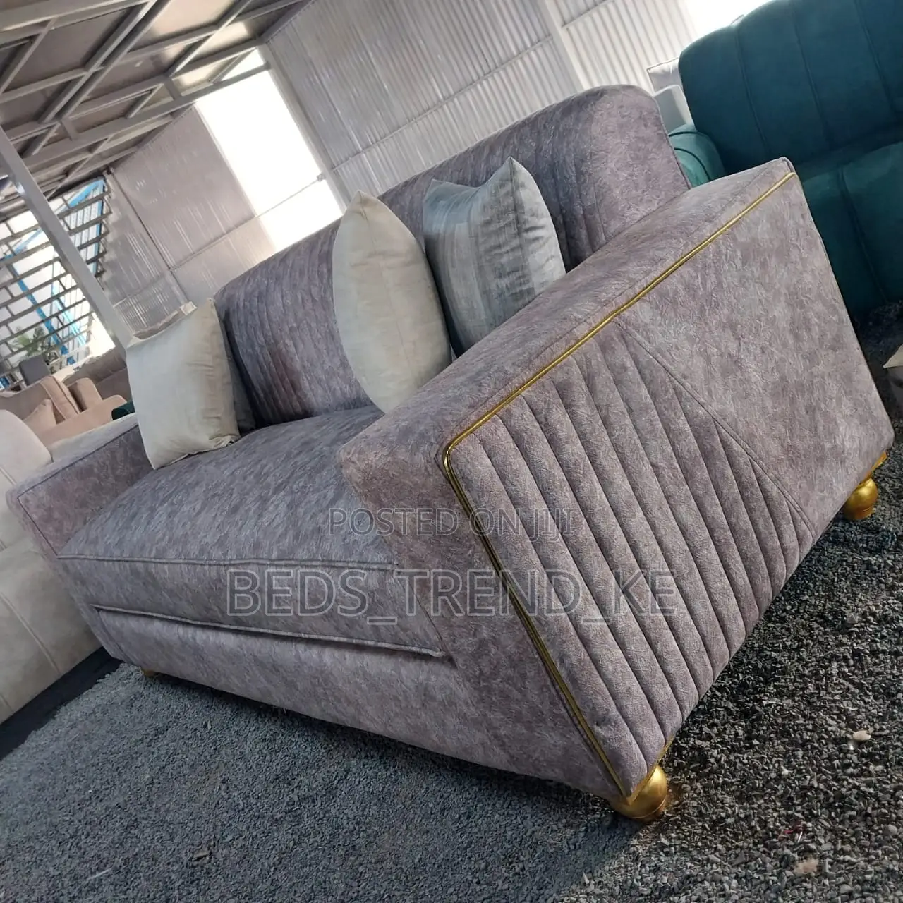 Gray 3 Seater Sofa Set