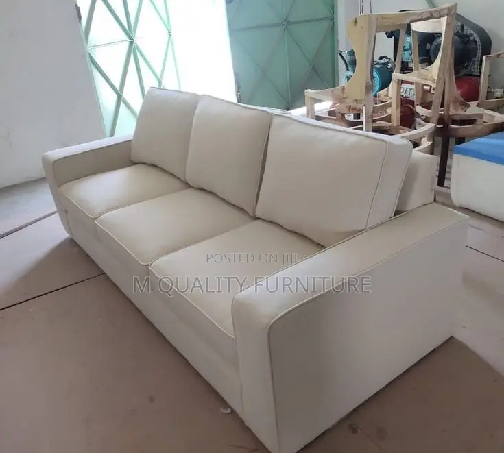 White 3 Seater Modern Quality Sofa