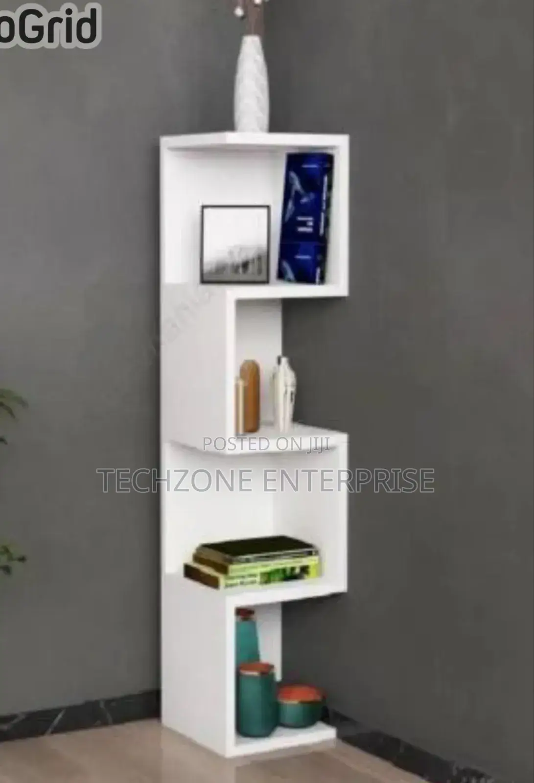 *Joy White Modern Bookshelf and Décor Stand 