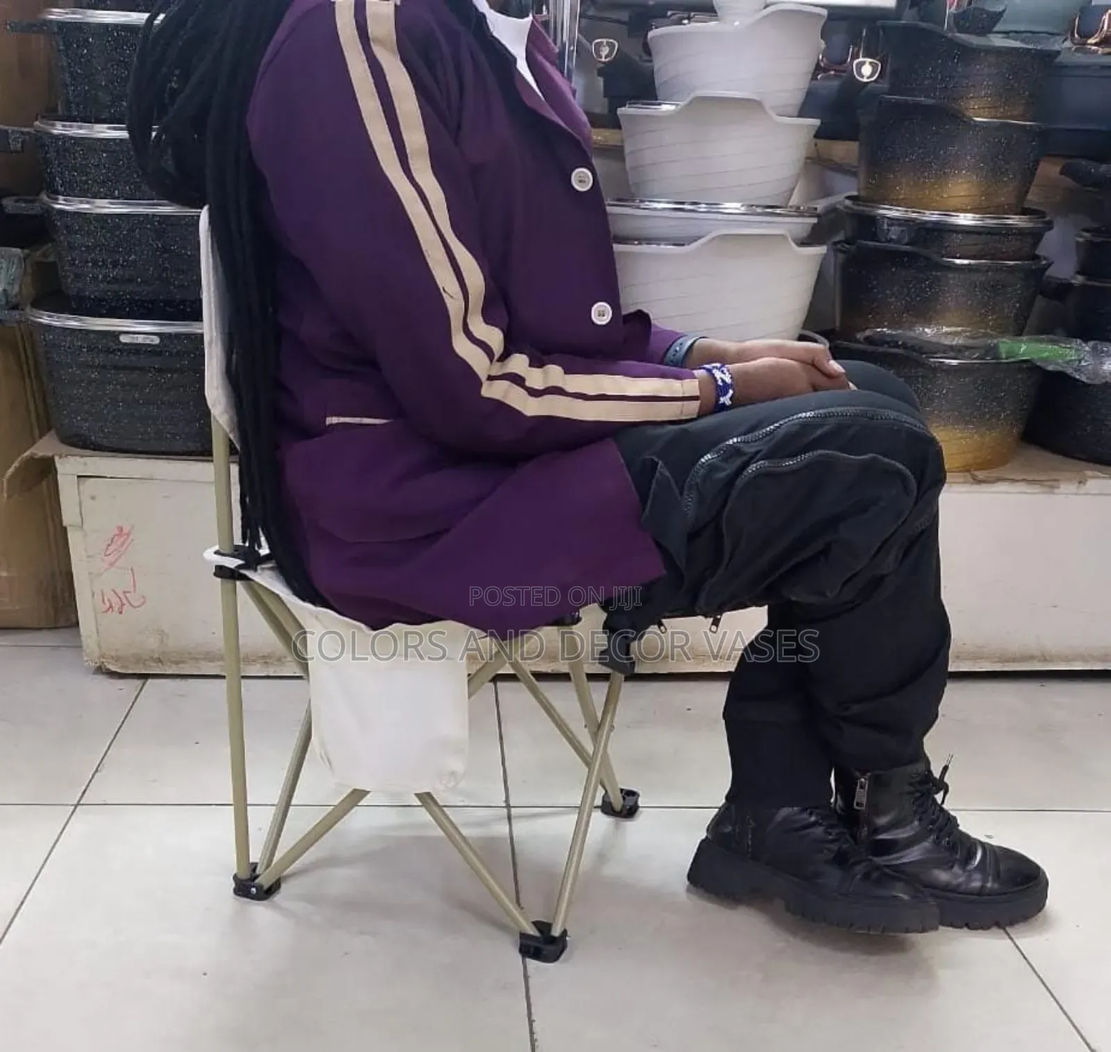 Foldable Metallic Frame Water Proof Canvas Camping Chair