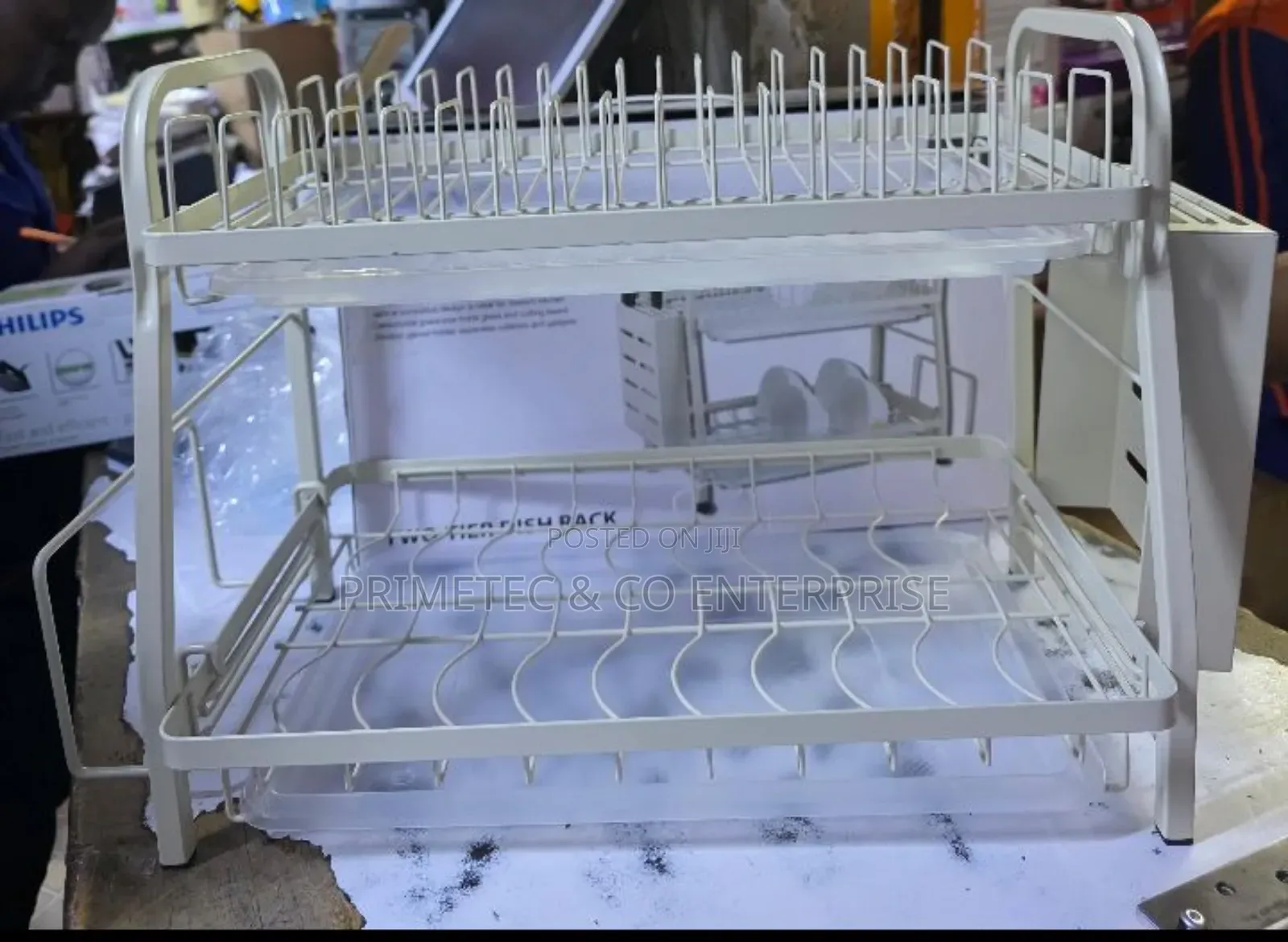 2 Tire Dishrack White 
Advanced Stainless Steel White Coated