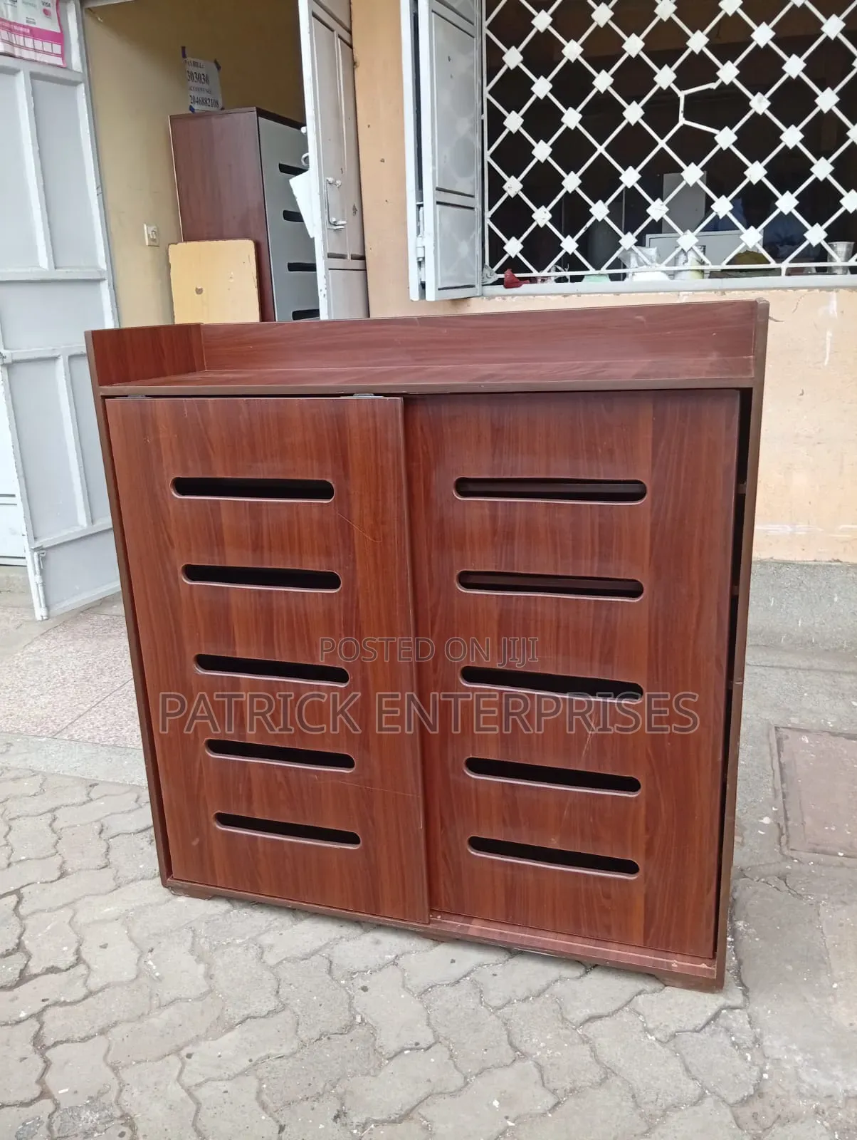 Modern Wooden Shoe Rack 4 By 4 Fit With Sliding Doors