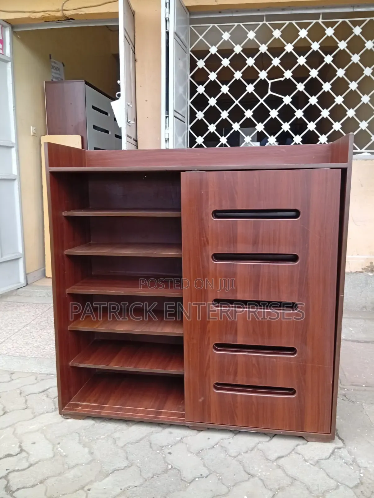 Modern Wooden Shoe Rack 4 By 4 Fit With Sliding Doors