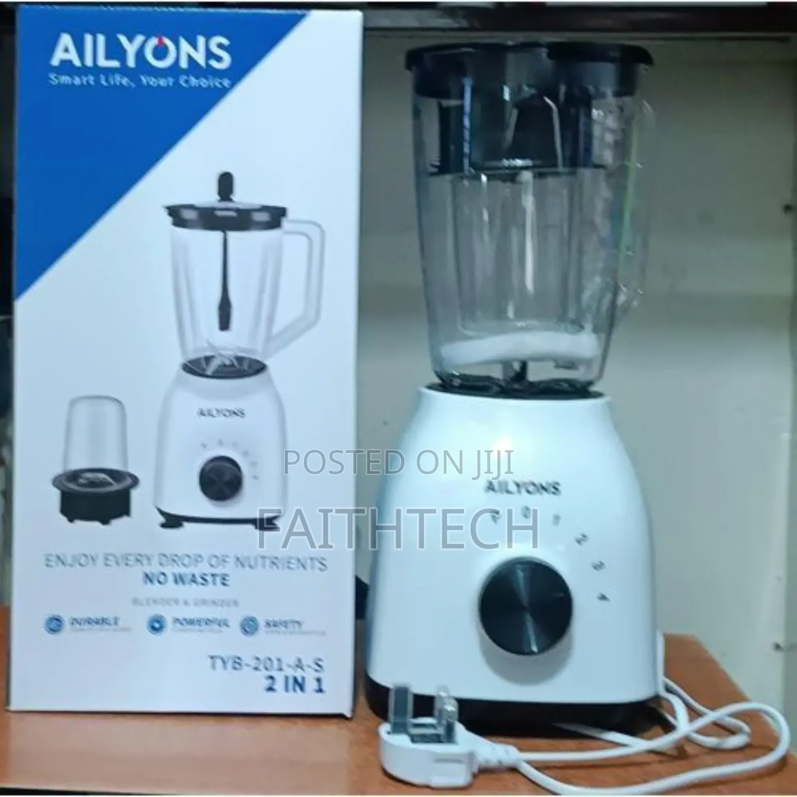Ailyons Tyb-201. 2 in 1 Countertop Blender Grinder