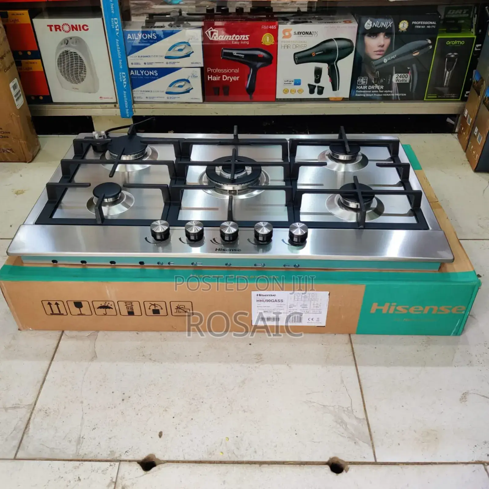 Hisense Built-in Hob 5 Burner, 1wok Burner. 90cmx60cm