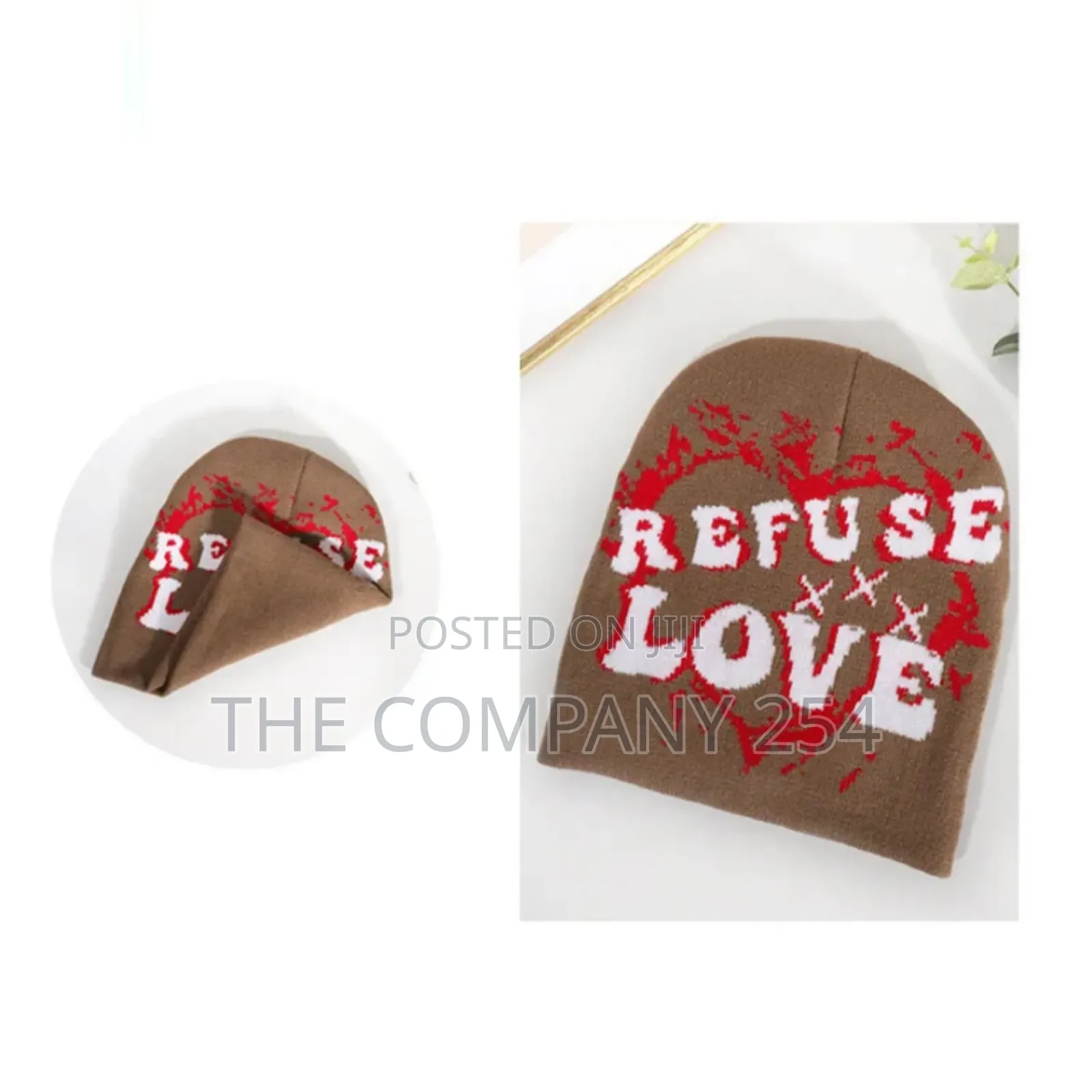 Refuse Love Beanie Skull Alphabet Love Jacquard Knitted Hat