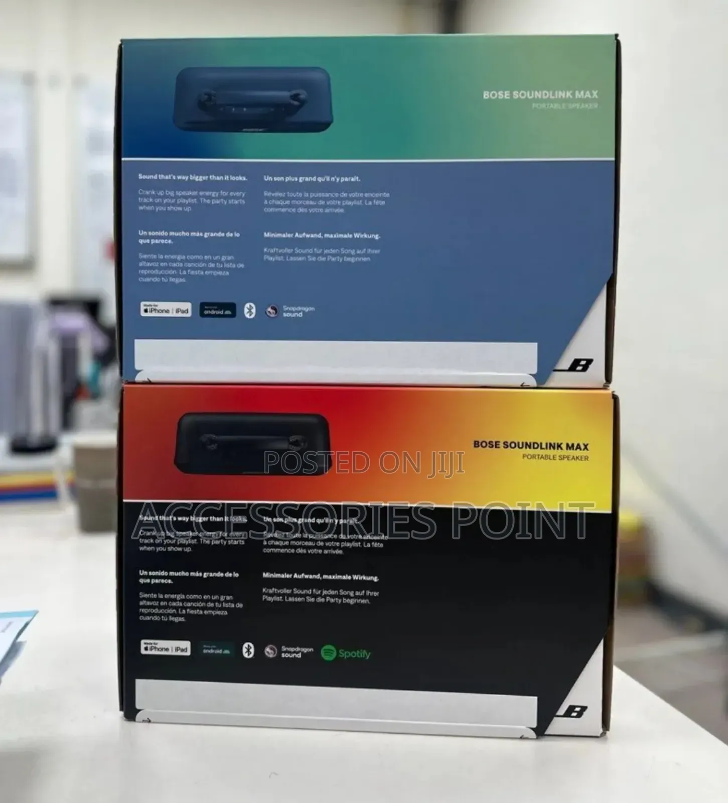 Bose Soundlink Max, Waterproof, 20 HRS Play, Aux In, Warranty - Blue