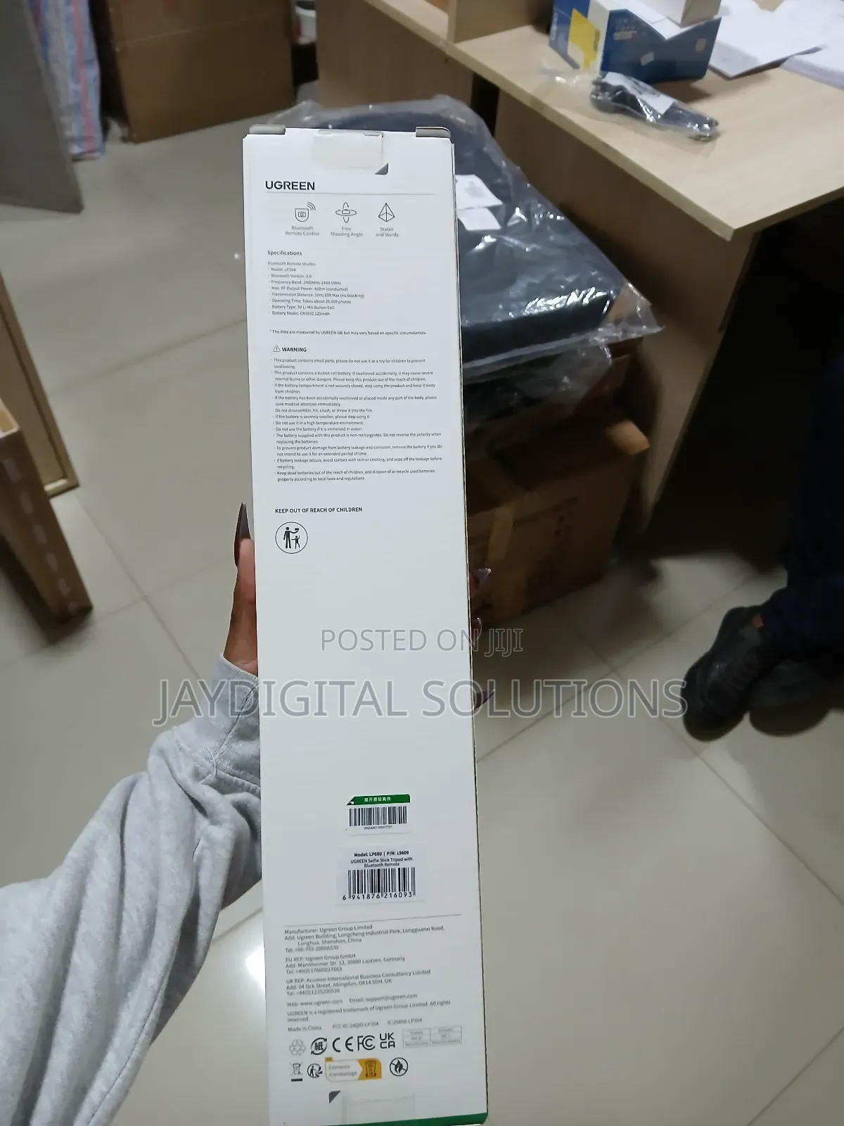 Ugreen Tripod Selfie Stick + Bluetooth Remote-Lp586