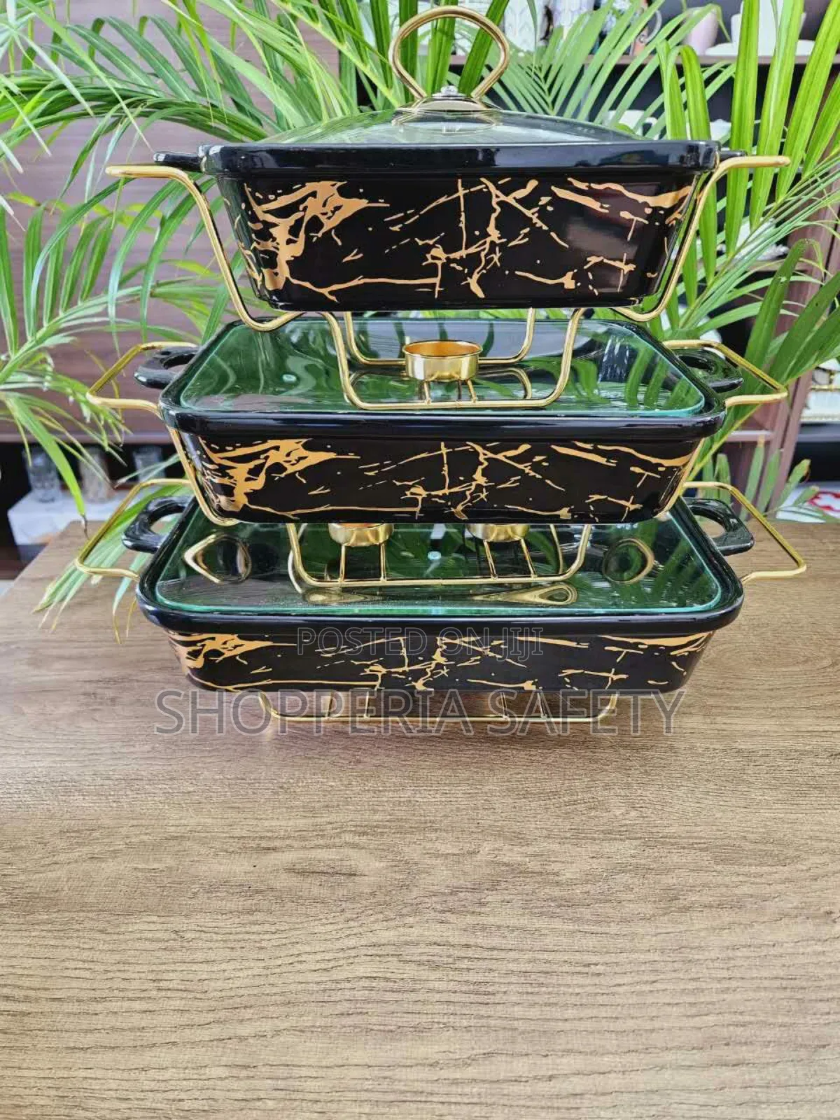 Black Chaffing Cetamic Dishes