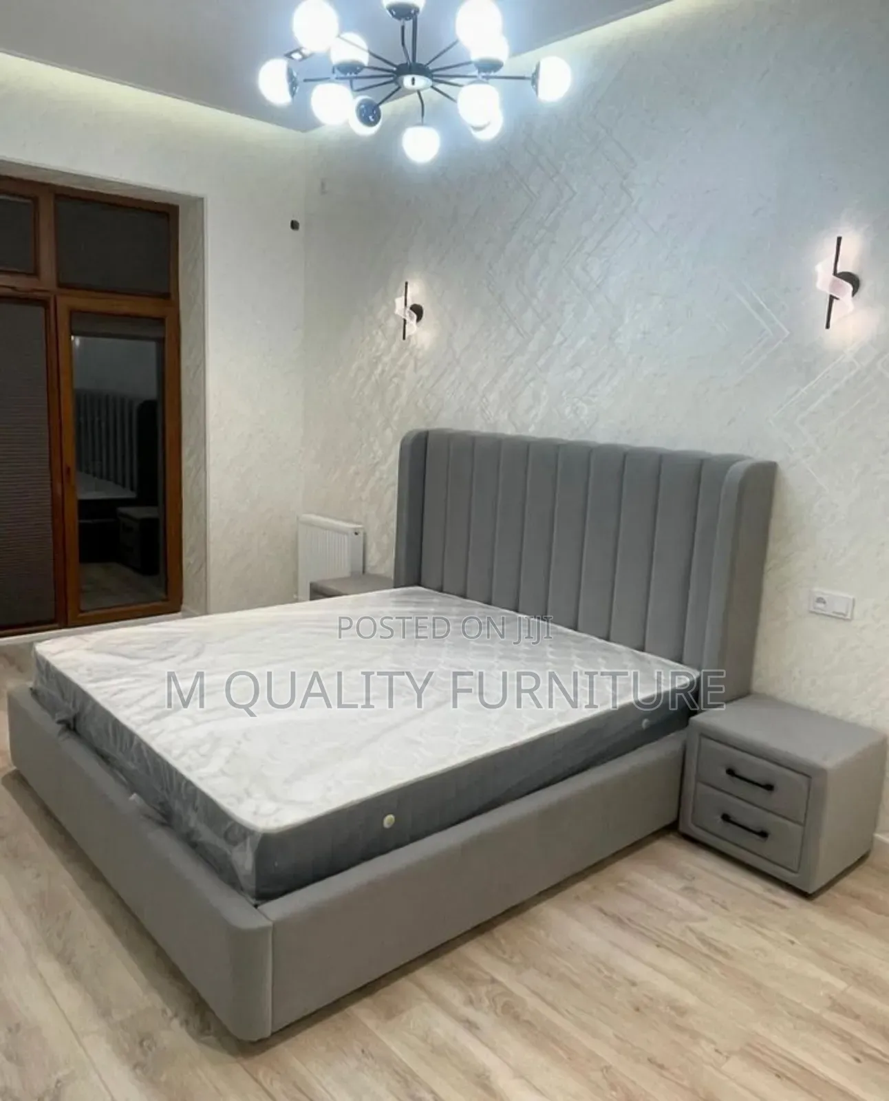 Gray Beds With Side Tables