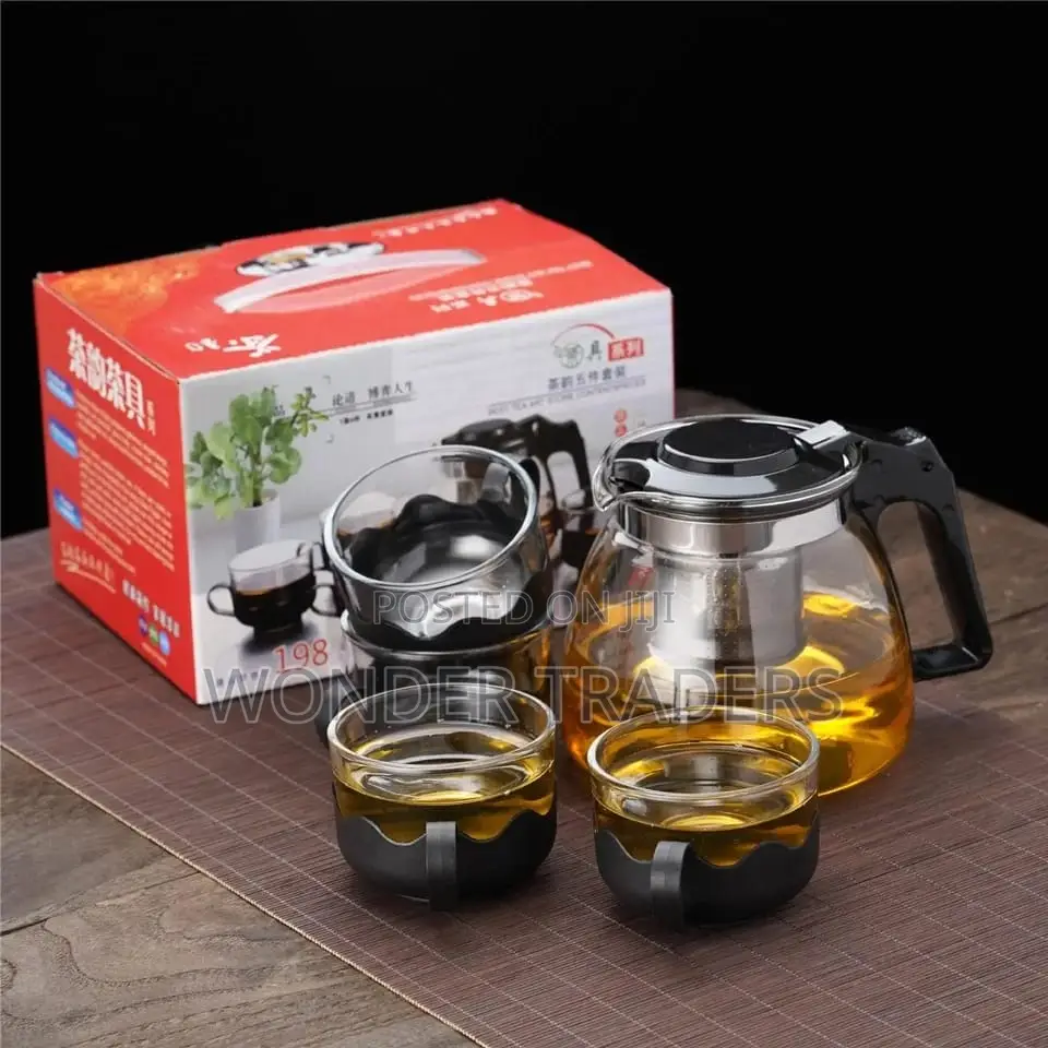 5pcs Transparent Heat Resistance Glass Infuser Tea Set