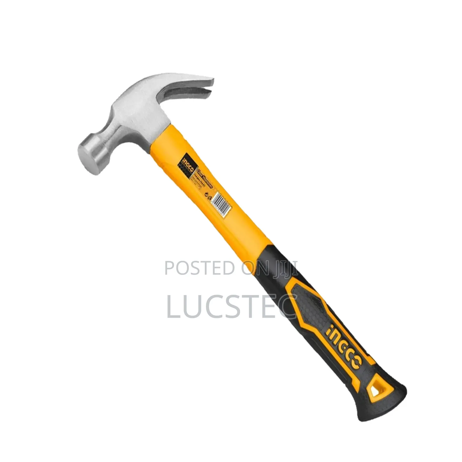 Ingco Claw Hammer With A Fiberglass Handle.