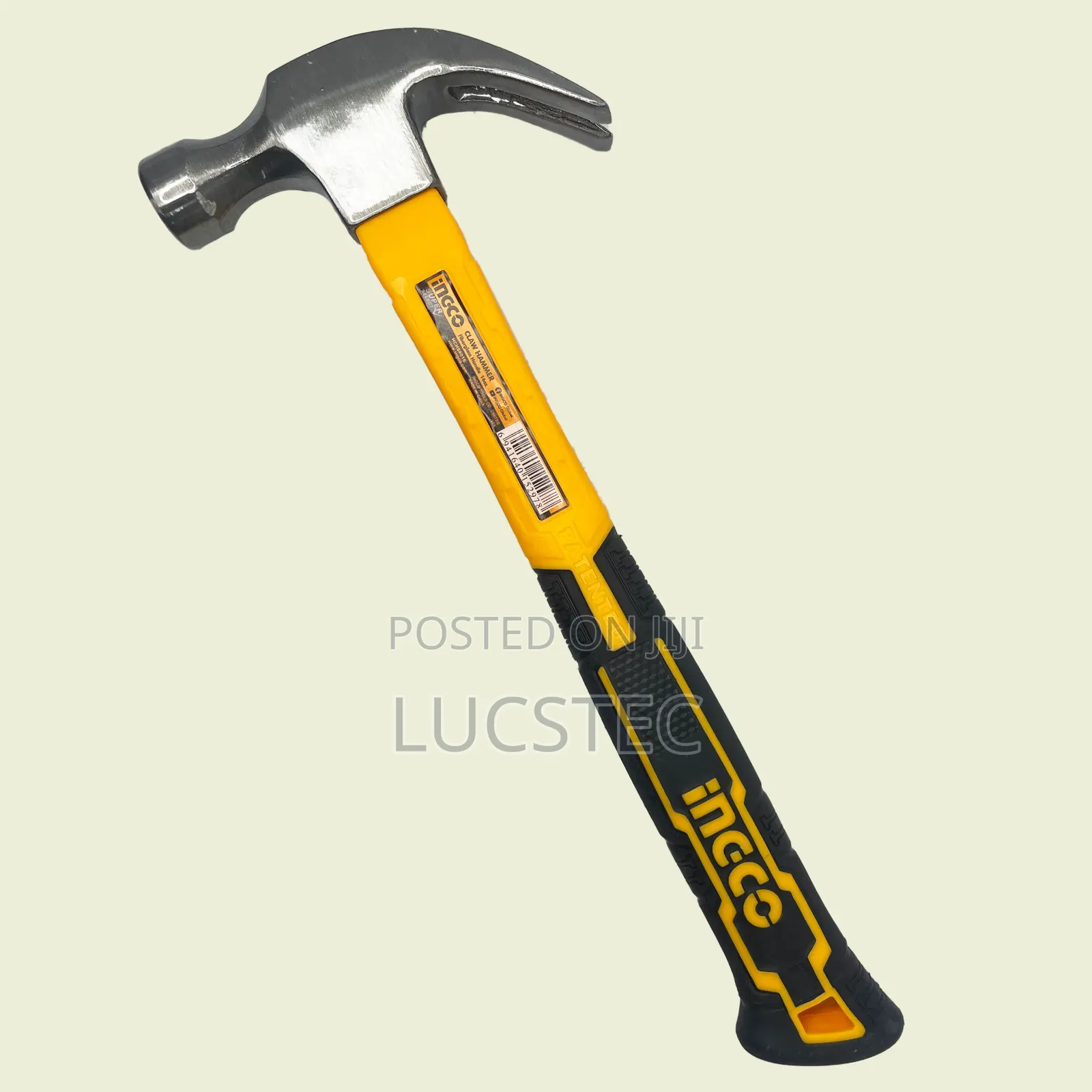 Ingco Claw Hammer With A Fiberglass Handle.