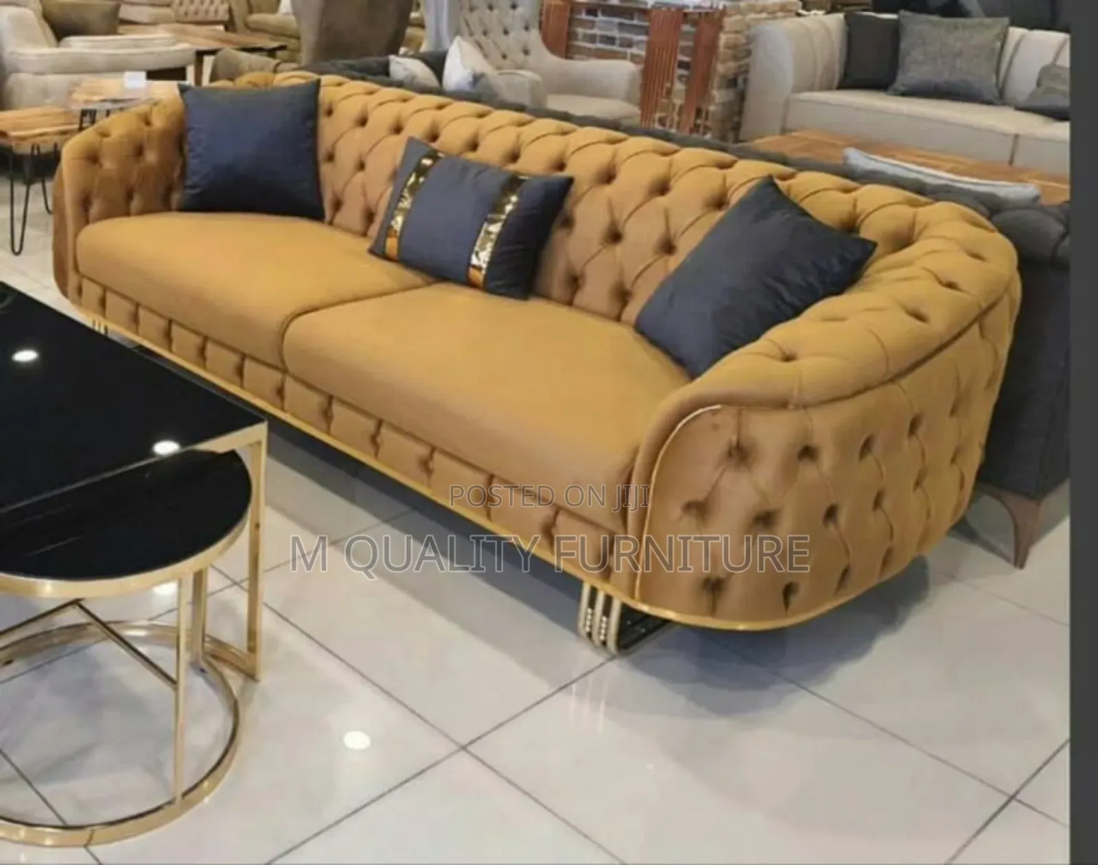 Golden 3 Seater Indoor Couches