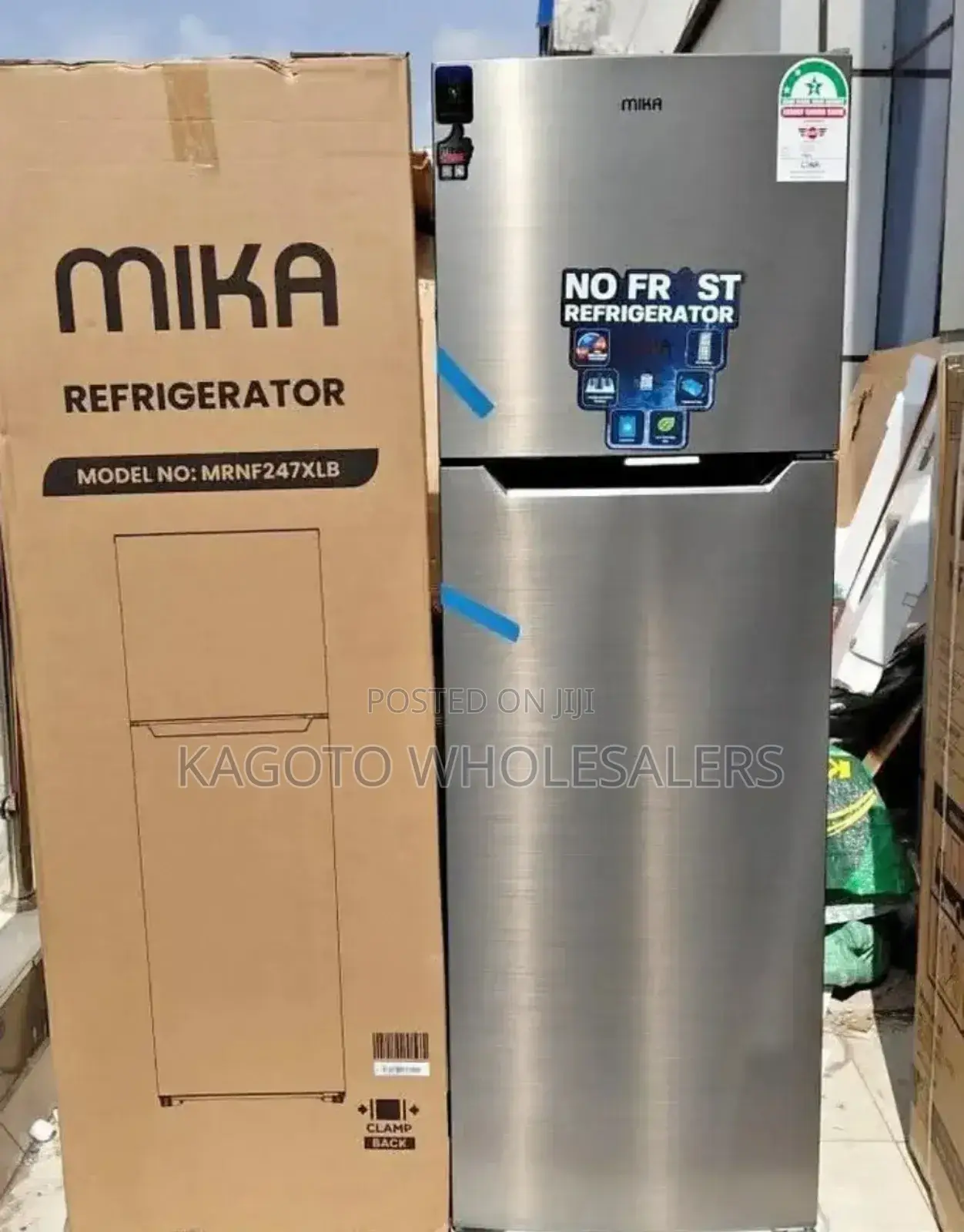 Mika 247l Double Door Refrigerator/Silver M/