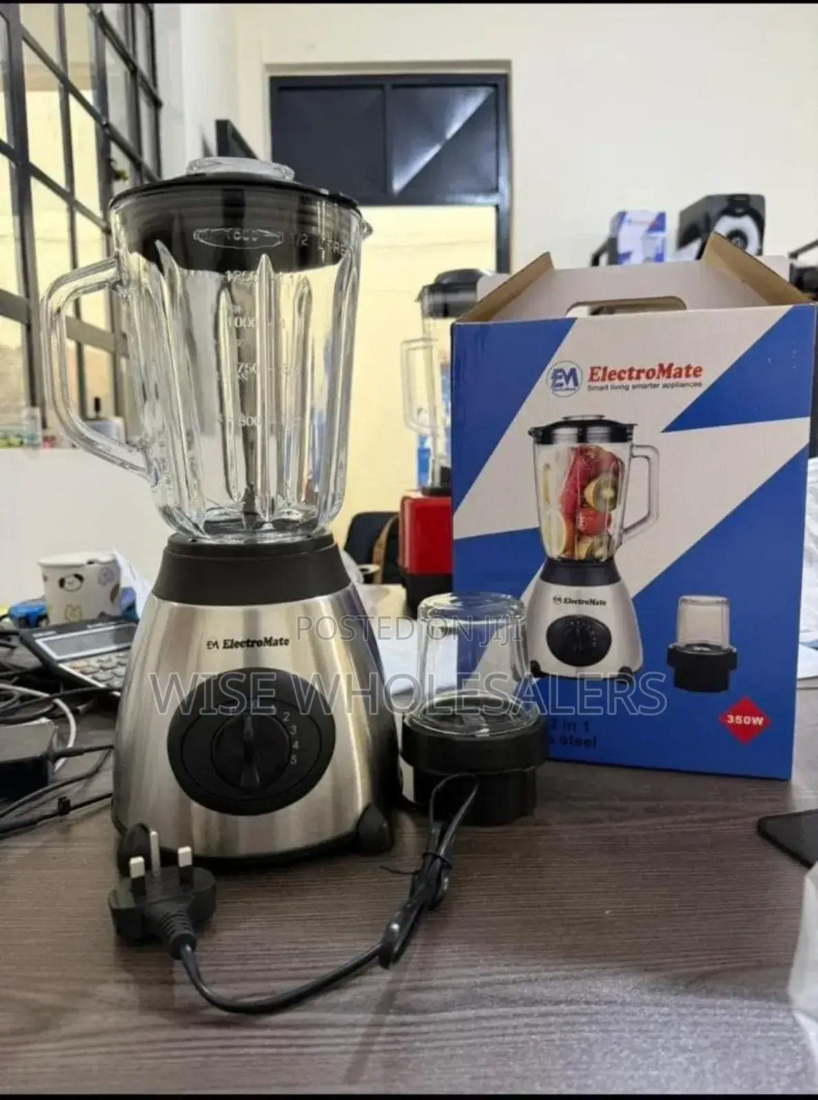 Electromate Powerful 2 In 1 Blender With Glass Jar - 1.5l