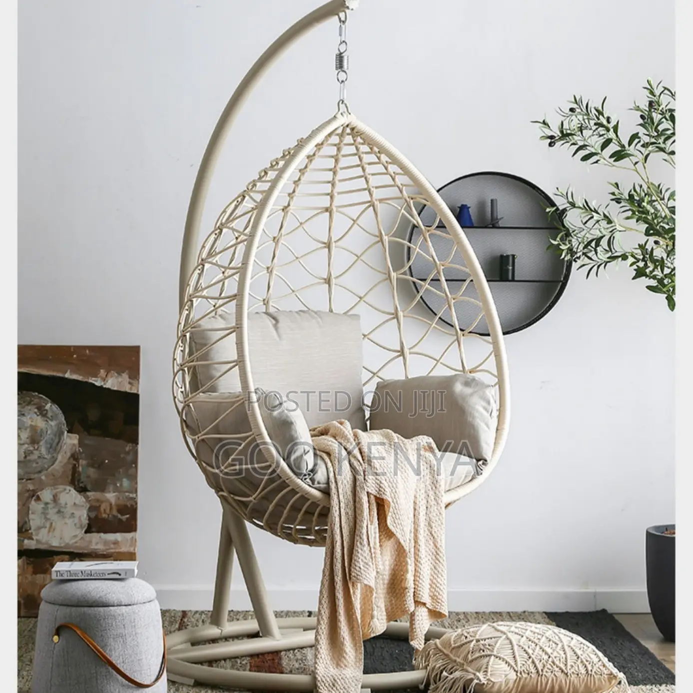 Outdoor Furniture ; Round Ratten Weaving Basket Sofa Hanging