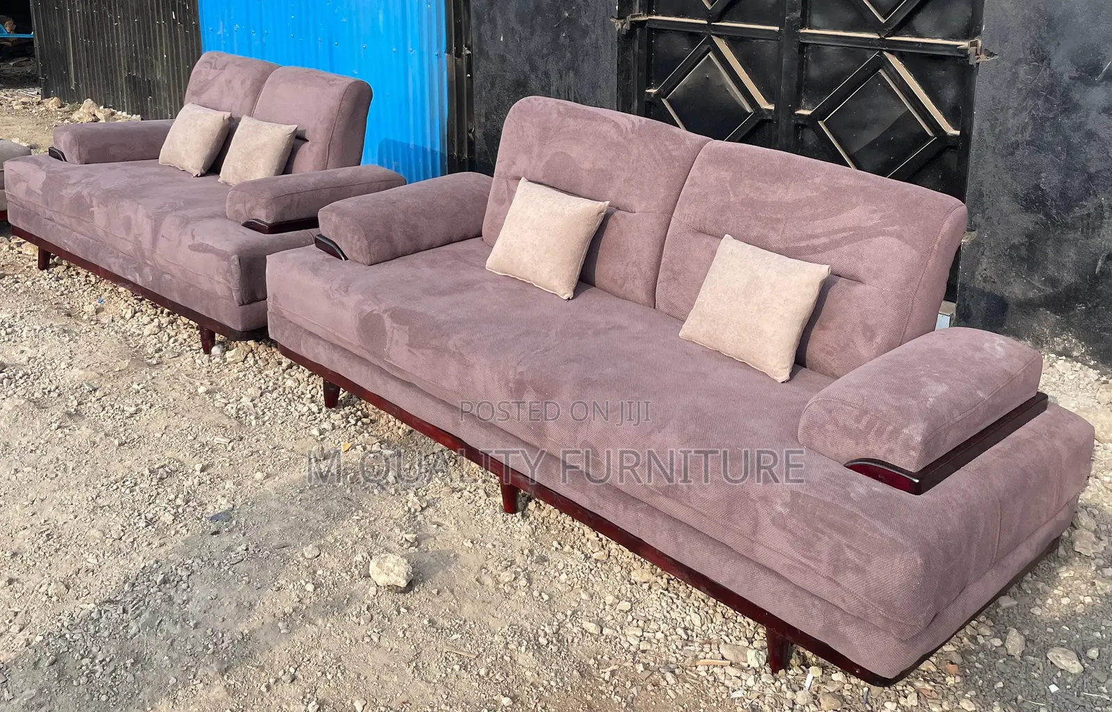 Dark Purple 5 Seater Quality Modern Sofa Set