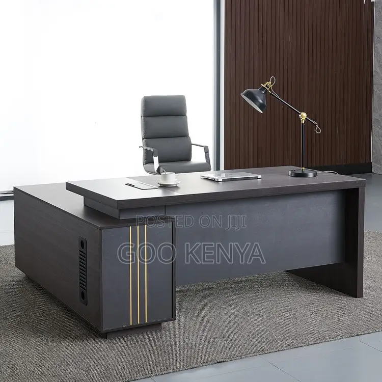 Office Desk ; L-Shaped Executive Black Office Desk