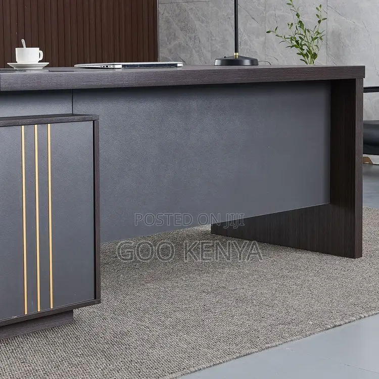 Office Desk ; L-Shaped Executive Black Office Desk