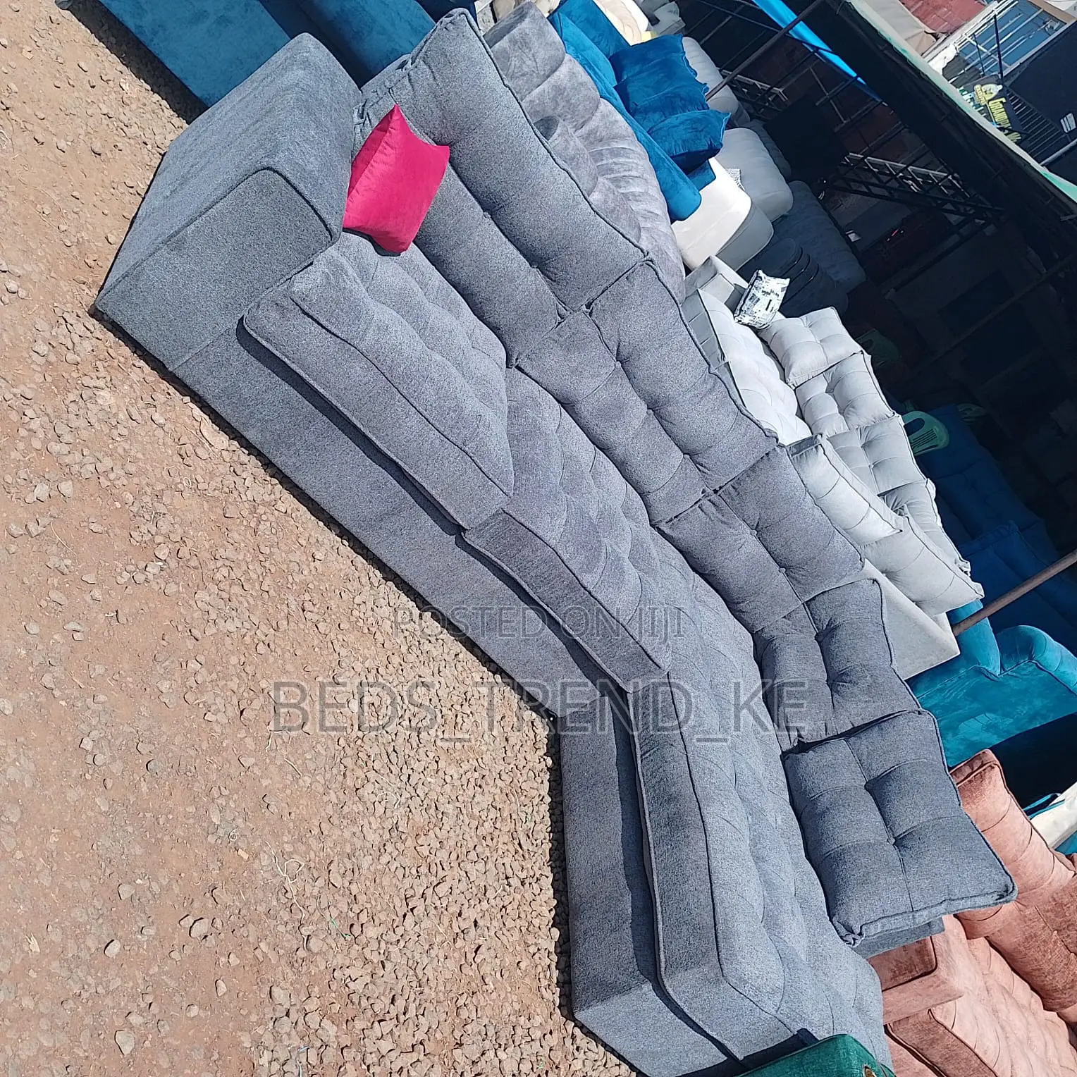 Cozy 6 Seater L Seat Sofa Set With Throw Pillows