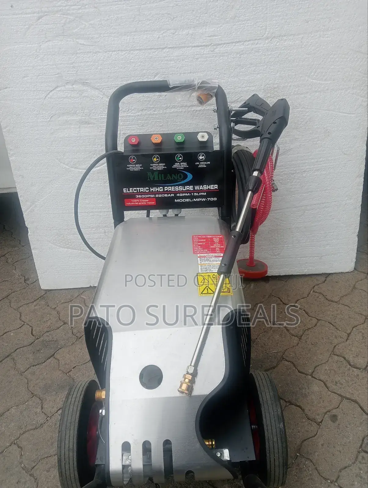 Electric Pressure Washer Machine 3600psi Milano