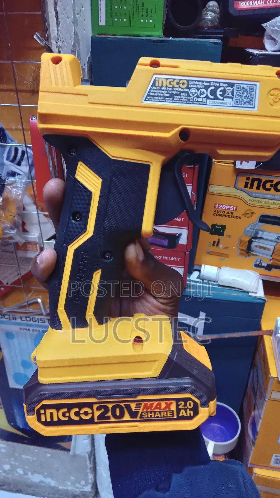 Ingco 20v Lithium-ion Cordless Glue Gun, Model Cggli2001.