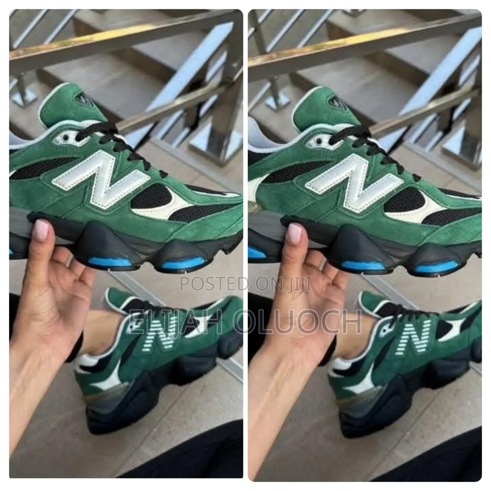 All Green Leather New Balance 9060