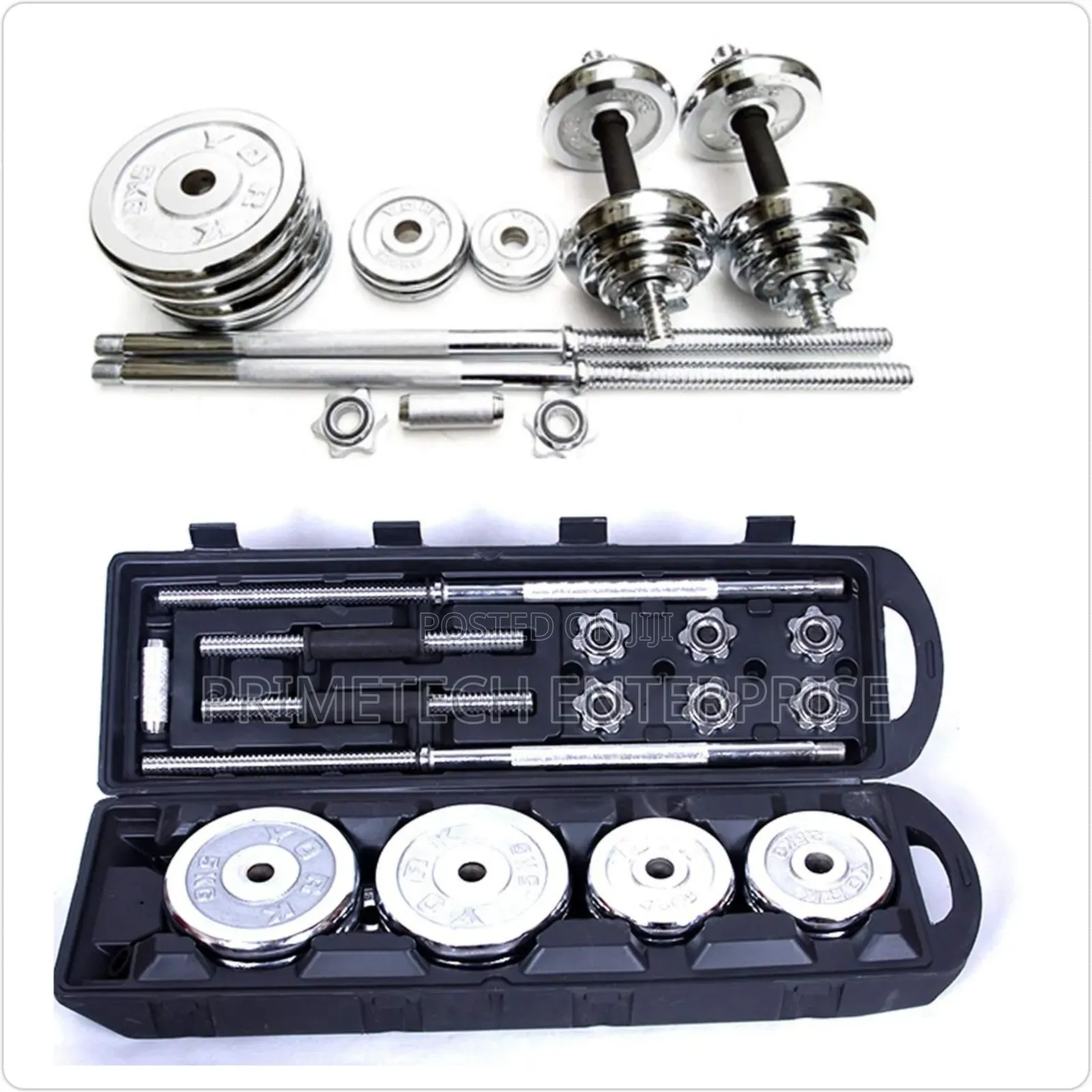 50kg Chrome Dumbbells-adjustable