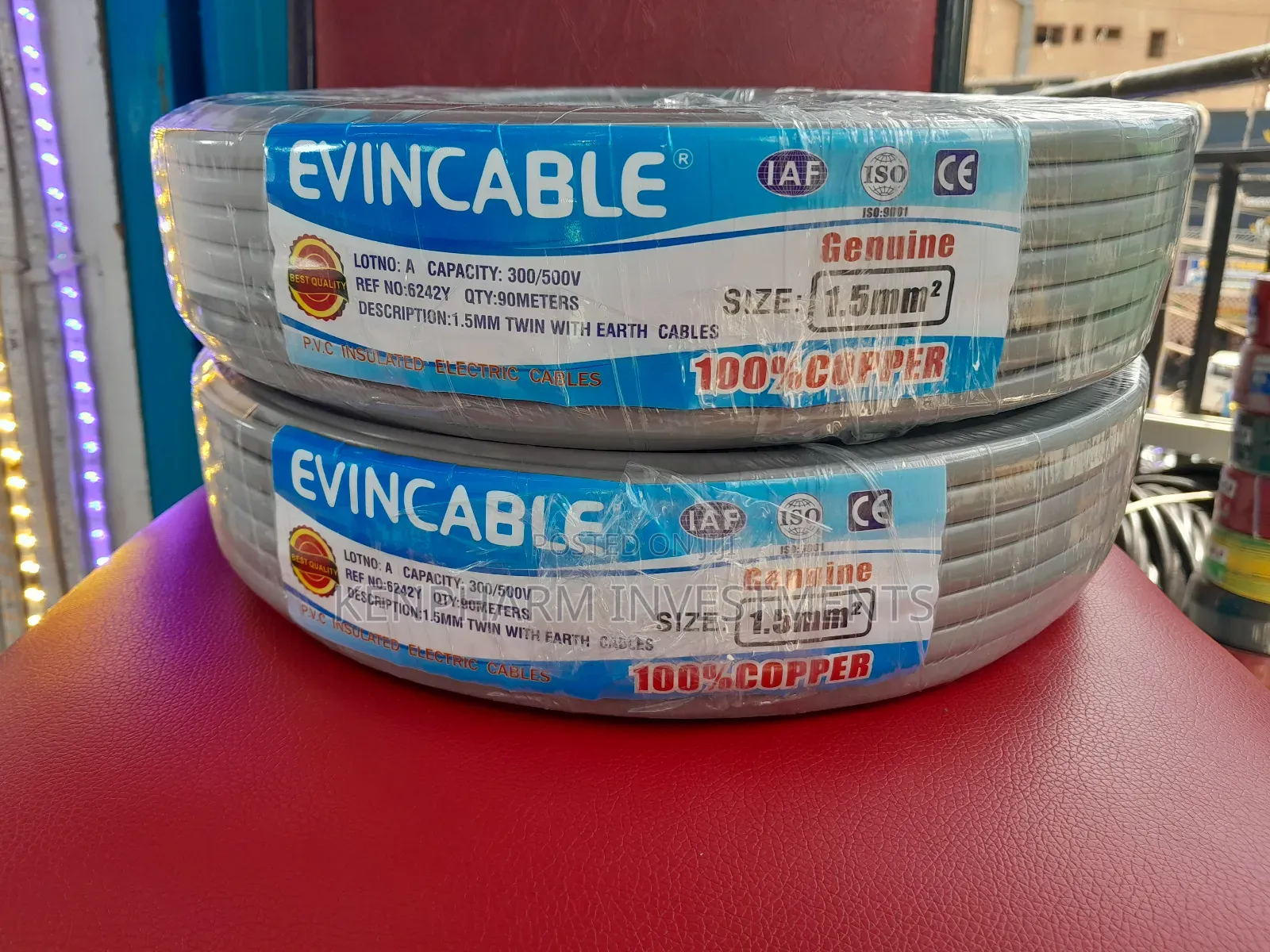 Copper Cables 1.5mm Twin With Earth, Evincable; Ev1503