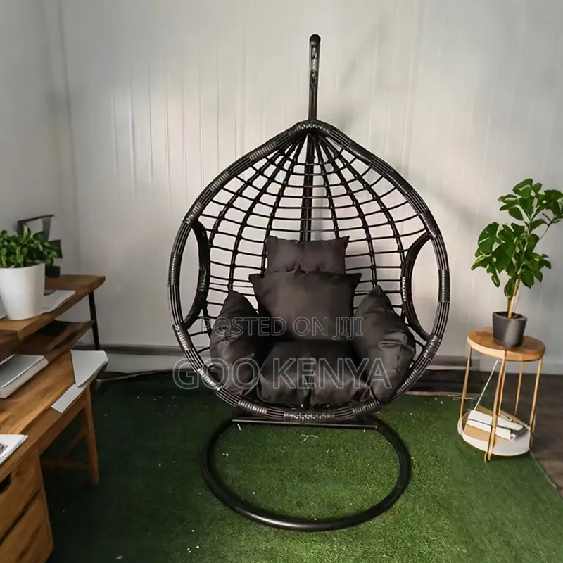 Home Chairs ; Basket Steel Wicker Swing Chair