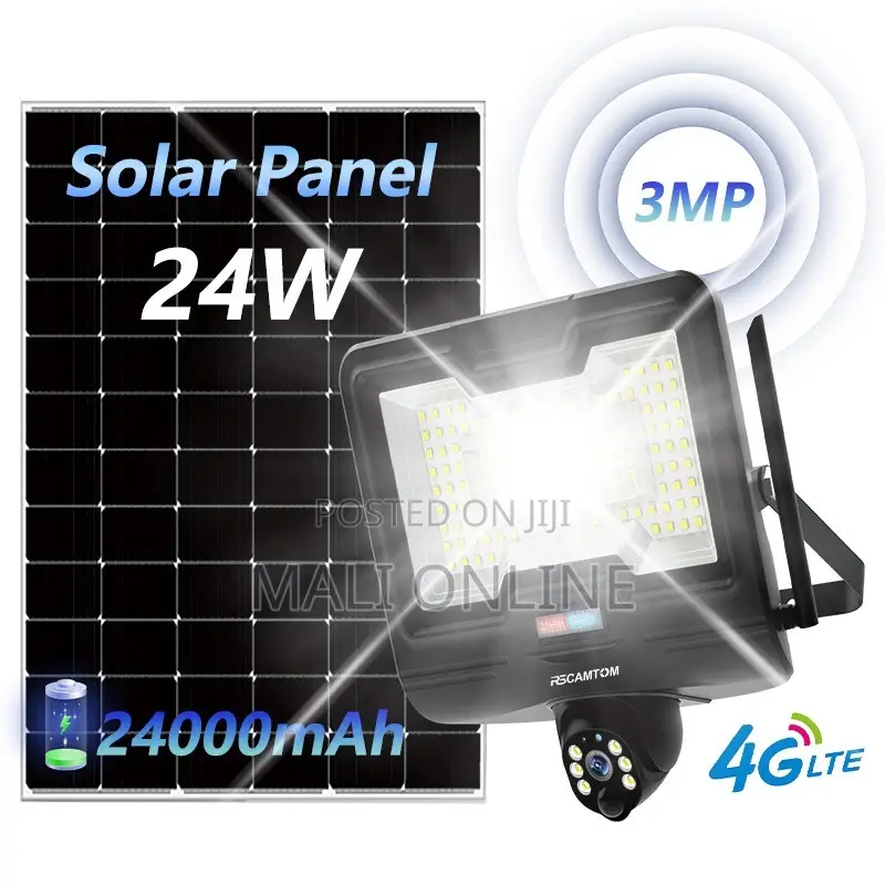 Solar-powered Led Street Flood Light With 4g Cctv Camera
