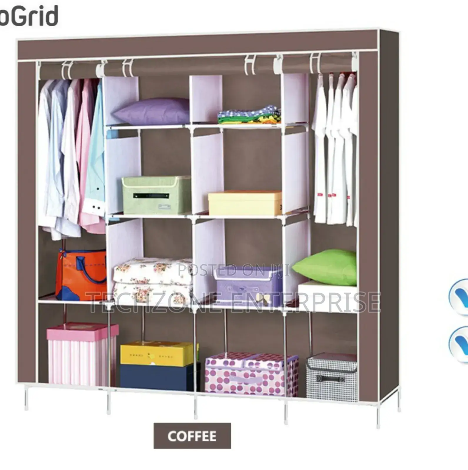 Portable Nunix 88170 4-Column Metallic Wardrobes