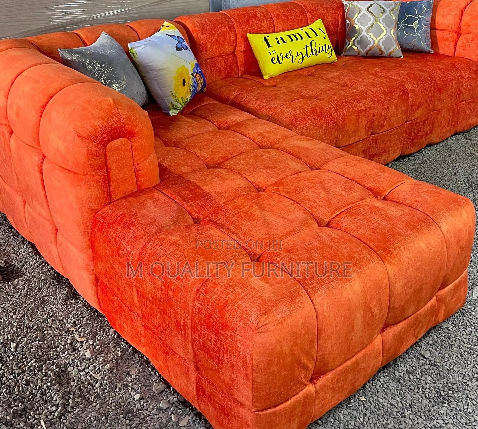Orange 6seater Sofa With Corners