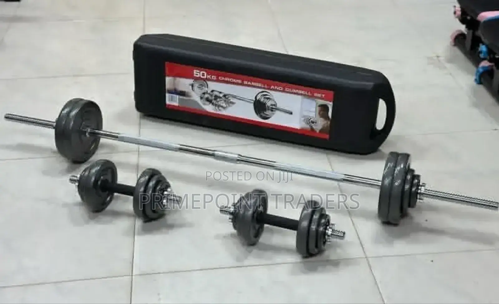 50kg/York Barbell and Dumbbell Set (Black)