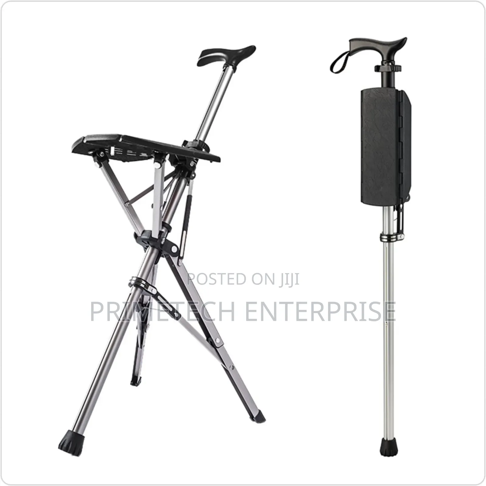 Elderly Walking Stick With Folding Stool