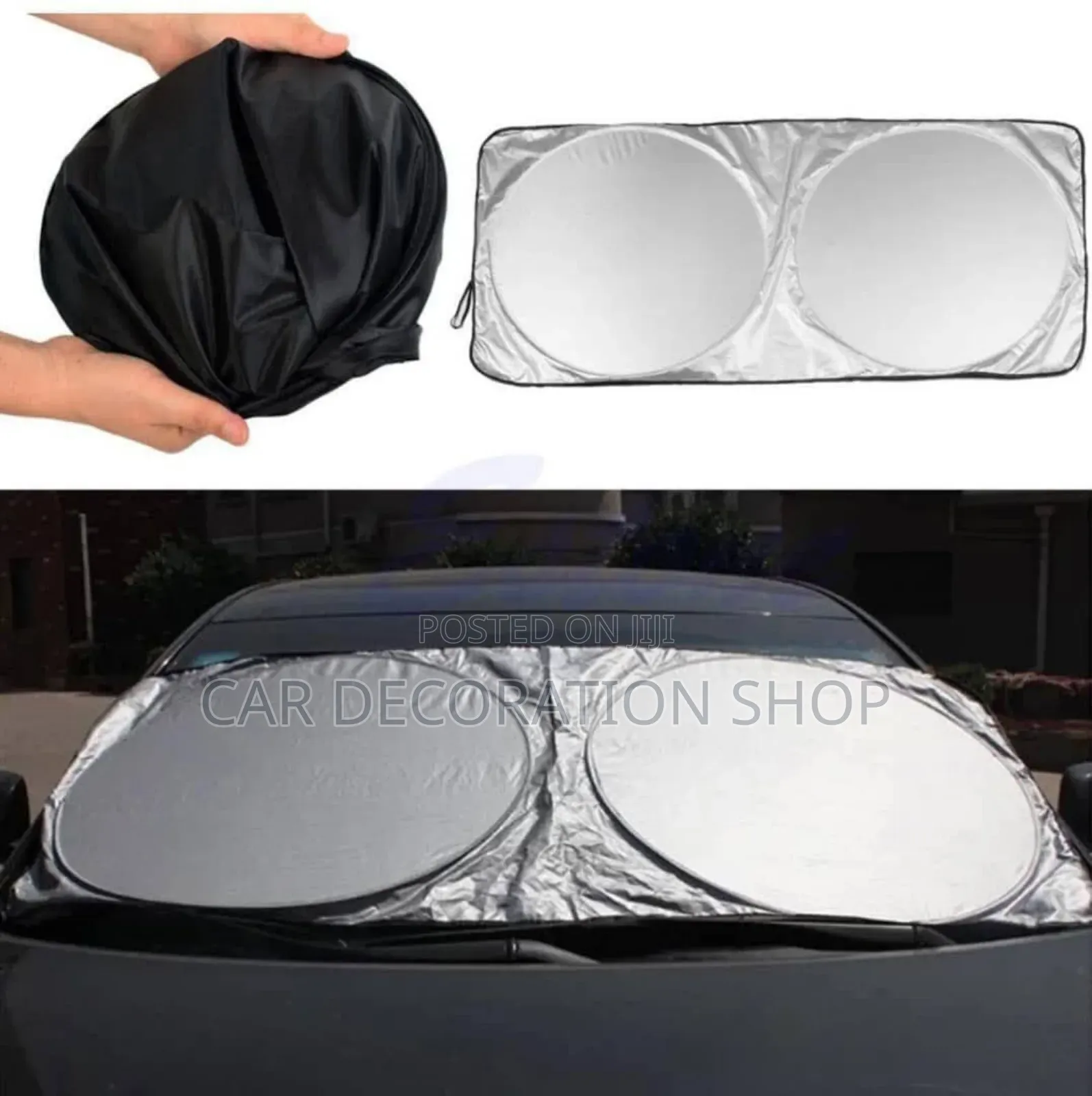 Round Design Shaped Sunshade Reflective Windscreen Cover