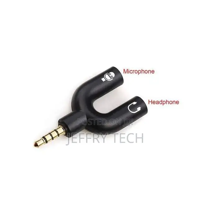 3.5mm Jack Audio Splitter Dual Headphone Microphone Y Separa