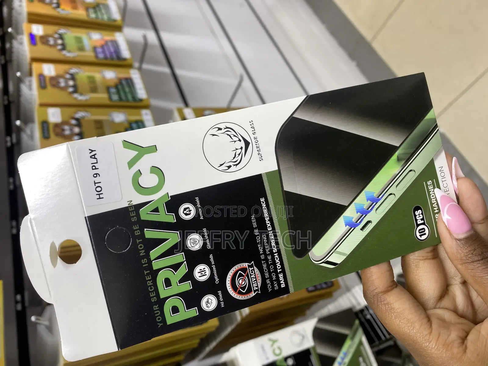 Glossy Privacy Glass Screen Protector for Infinix Hot 9 Play