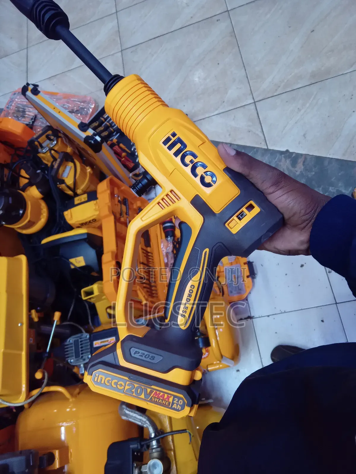 Ingco Cpwli20362 Cordless Lithium-ion Pressure Washer.