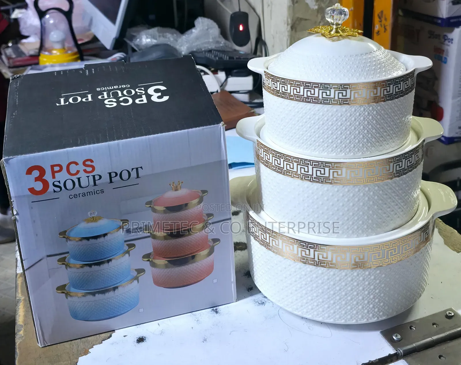 3 PCS Soup Pots Ceramic Available