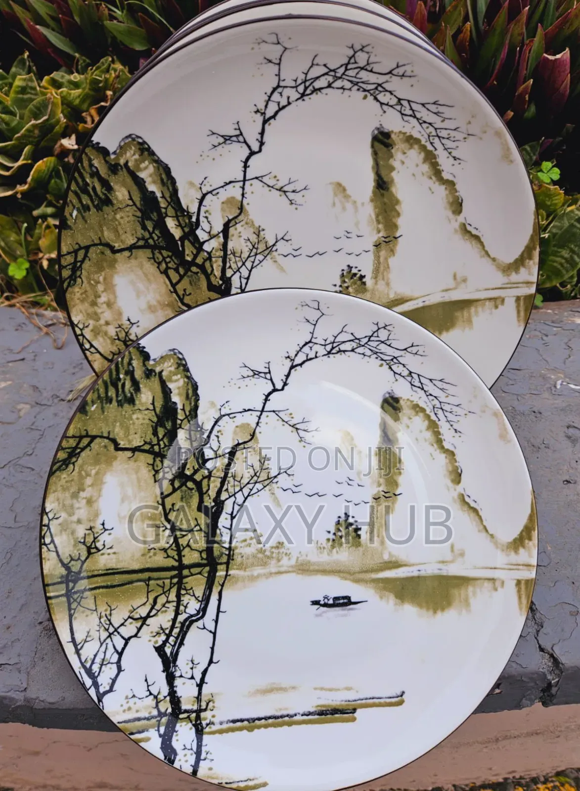 Plate Set Marble Ceramic